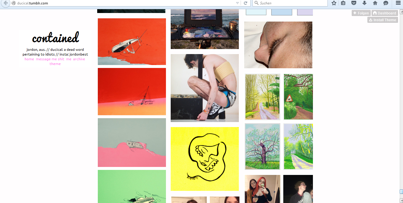 Abb. 1: Screenshots von Tumblr-Blogs mit Hockney-Motiven