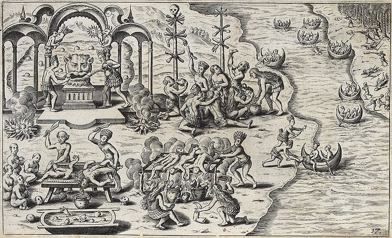 Südamerikanischer Kannibalismus, Caspar Plautius, 1621. 